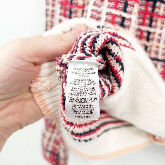 Ann Taylor Womens Preppy‎ Fall Tweed Button Front Career Cardigan Sweater Size L - Picture 6 of 7